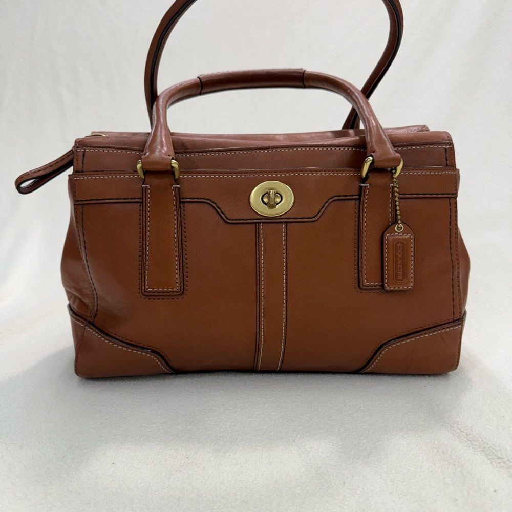 Coach Hampton Medium Carryall Satchel Brown Acorn